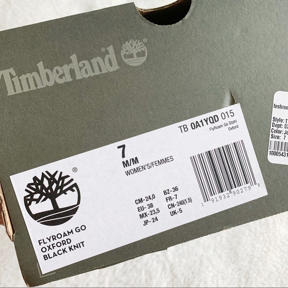 NIB Timberland Flyroam GoKnit Oxford Black Lace-up Sneaker 38​ - Picture 7 of 7